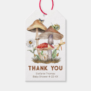 Woodland Mushroom Baby Shower Thank You Gift Tags