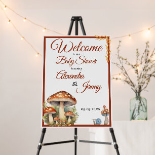 Woodland Mushroom Baby Shower Welcome Foam Board