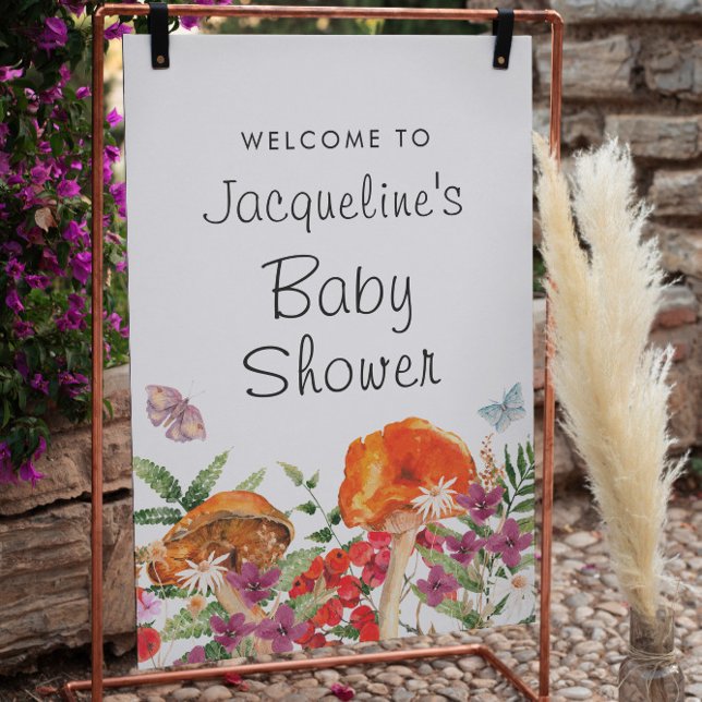 Woodland Mushroom Baby Shower Welcome  Foam Board (Creator Uploaded)