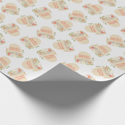 Woodland Mushroom Baby Shower Wrapping Paper