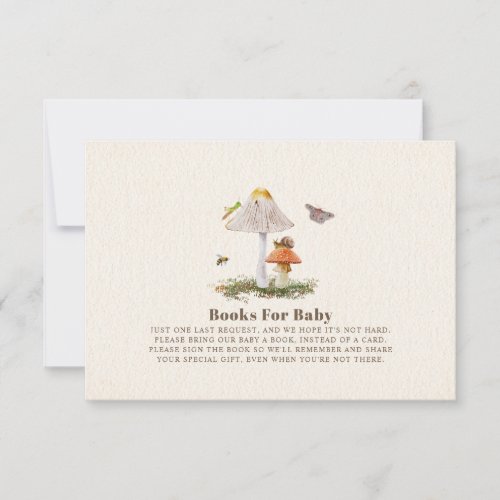 Woodland Mushroom Books For Baby Shower Insects  Invitation