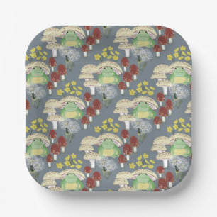Woodland Mushroom Frogs "Hop Couture" Paper Plates
