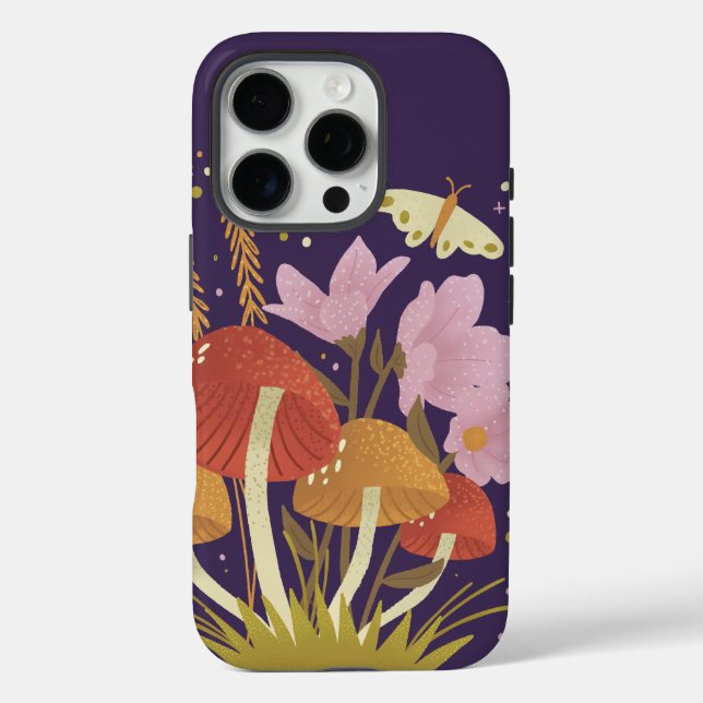 Woodland Mushroom iPhone 16 Pro Case (Back)