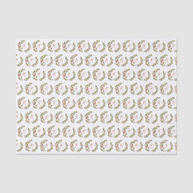 Woodland Mushroom Monogram Tissue Paper (Front)