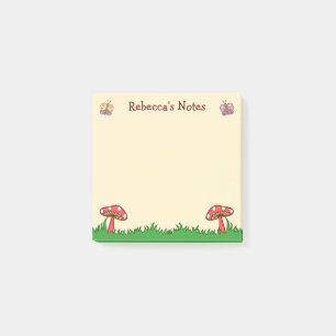 Woodland Mushroom Personalized Post-it Notes