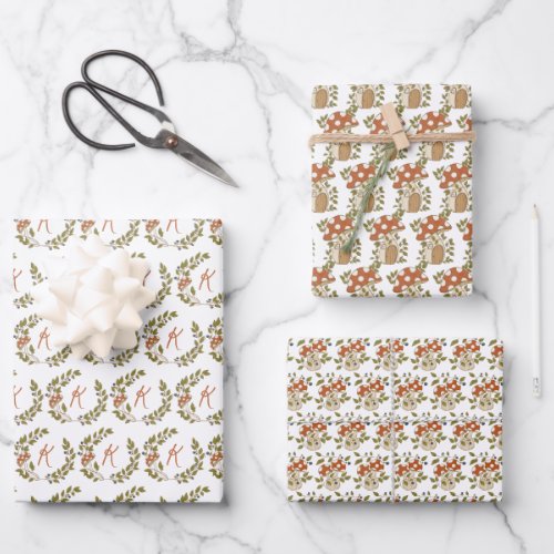 Woodland Mushroom Personalized Wrapping Paper Sheets