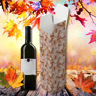 Woodland Mushroom Rustic Autumn Botanical Wine Box