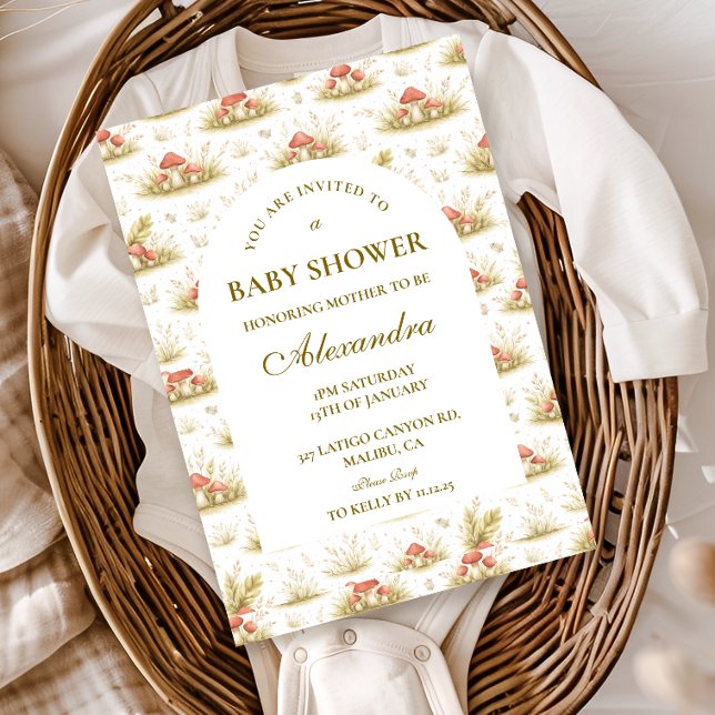 Woodland Mushroom Storybook Baby Shower Invitation (Creator Uploaded)