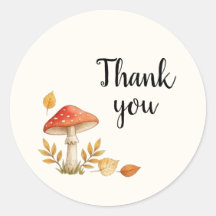 Woodland Mushroom Thank You Favor Sticker