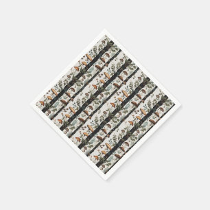 Woodland Mushroom Tree Pattern Napkins