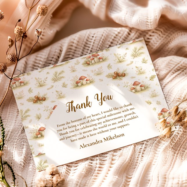 Woodland Mushroom Wild One Birthday Thank You Card (Creator Uploaded)