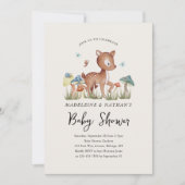 Woodland Mushrooms Baby Deer Baby Shower Invitation (Front)