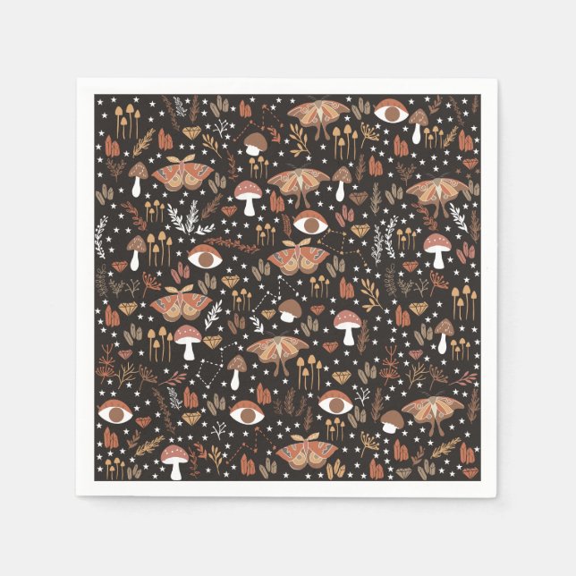Woodland Mushrooms Paper Napkins (Front)