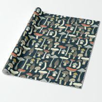 Woodland Mushrooms Pattern Rustic Wrapping Paper