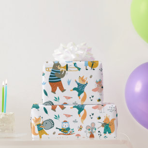 Woodland Music Band Wrapping Paper