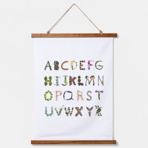 Woodland Nature Alphabet _ Gender Neutral abc  Hanging Tapestry