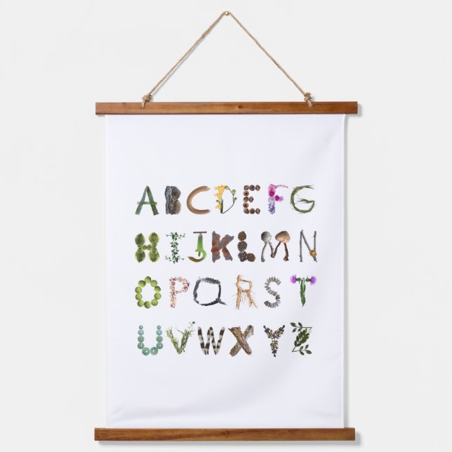 Woodland Nature Alphabet - Gender Neutral abc  Hanging Tapestry (Front)