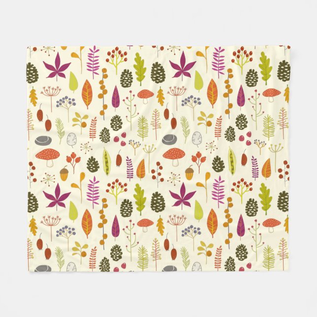 Woodland Nature Fleece Blanket (Front (Horizontal))