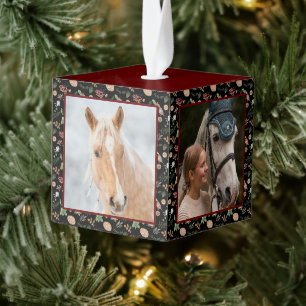 Woodland Nature Pine Horse Equine Pet 4 Cube Ornament