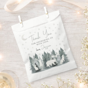 Woodland neural baby shower thank you favor bags