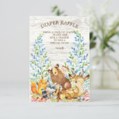 Woodland Neutral Baby Shower Diaper Raffle Ticket (Standing Front)