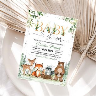 Woodland Neutral Baby Shower Invitation