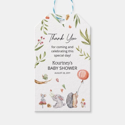 Woodland Neutral Baby Shower Thank You Favor Gift Tags