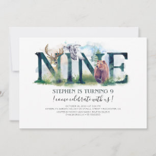 Woodland Nine  - 9th Birthday Invitation