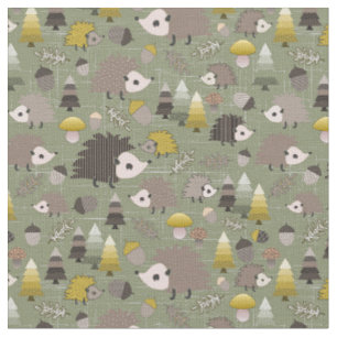 Woodland Nocturnal Hedgehogs Fabric