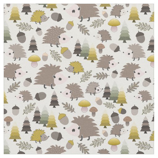 Woodland Nocturnal Hedgehogs Fabric