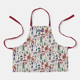 Woodland nordic Christmas all-over print Apron