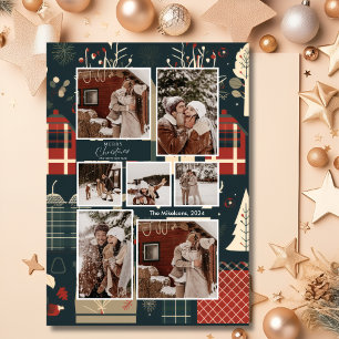 Woodland nordic ski Christmas Photo Holiday Card