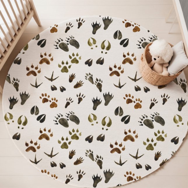 Woodland Nursery Decor, Animal Tracks Rug (Creator Uploaded)