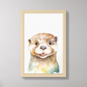 Woodland Nursery Room Décor Otter Animal Framed Art