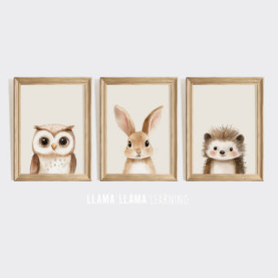 Woodland Nursery Wall Art Print Set