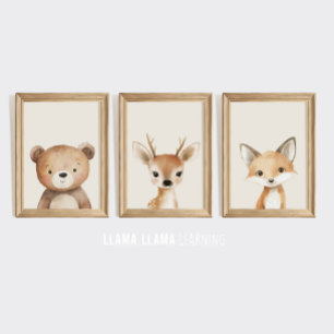 Woodland Nursery Wall Art Print Set