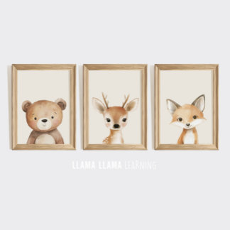 Woodland Nursery Wall Art Print Set