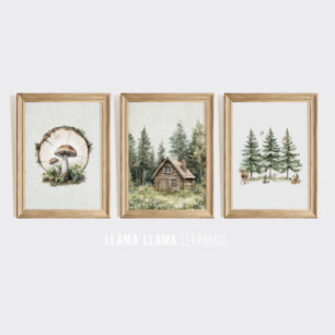 Woodland Nursery Wall Art Print Set