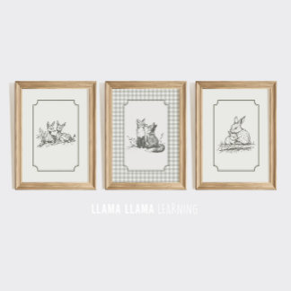 Woodland Nursery Wall Art Print Set
