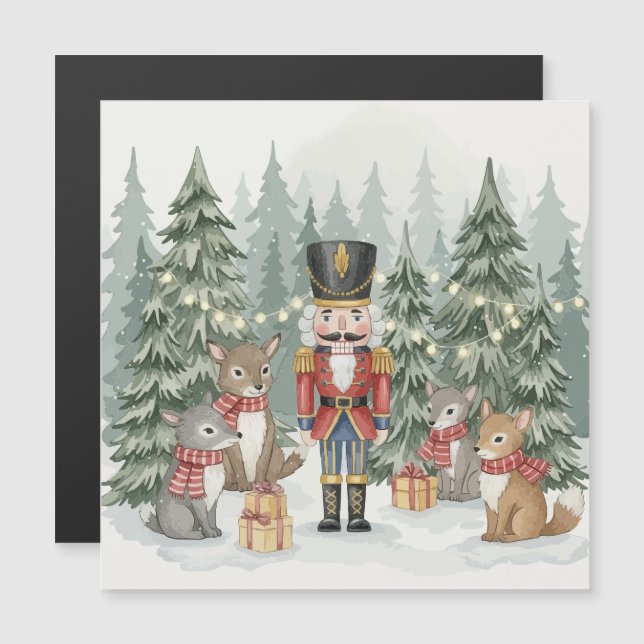 Woodland Nutcracker Watercolor Christmas  (Front/Back)