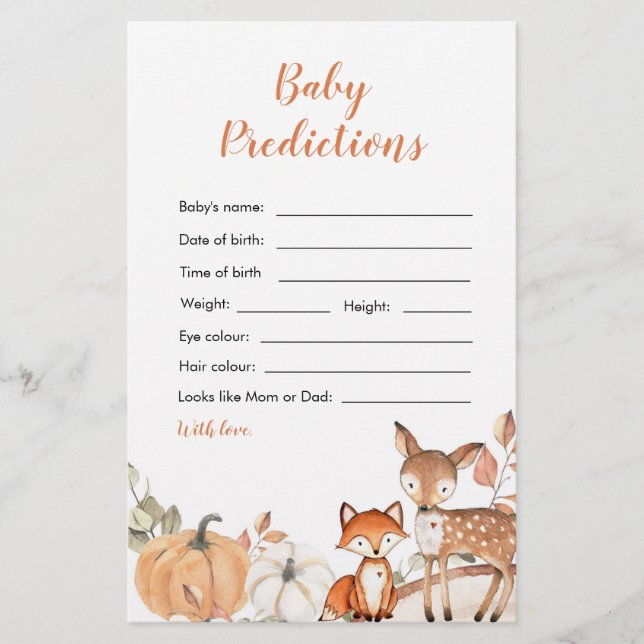 Woodland Oh Boy Pumpkin Baby Prediction (Front)