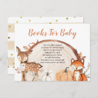 Woodland Oh Boy Pumpkin Baby Shower Books for Baby Invitation Postcard