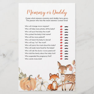 Woodland Oh Boy Pumpkin Mommy or Daddy Games