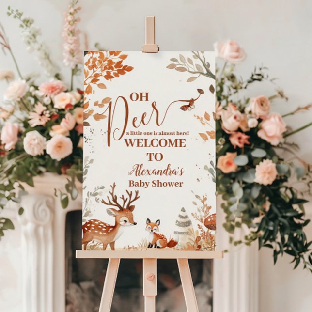 Woodland Oh Deer Forest  Baby Shower Foam Board (Creator Uploaded)