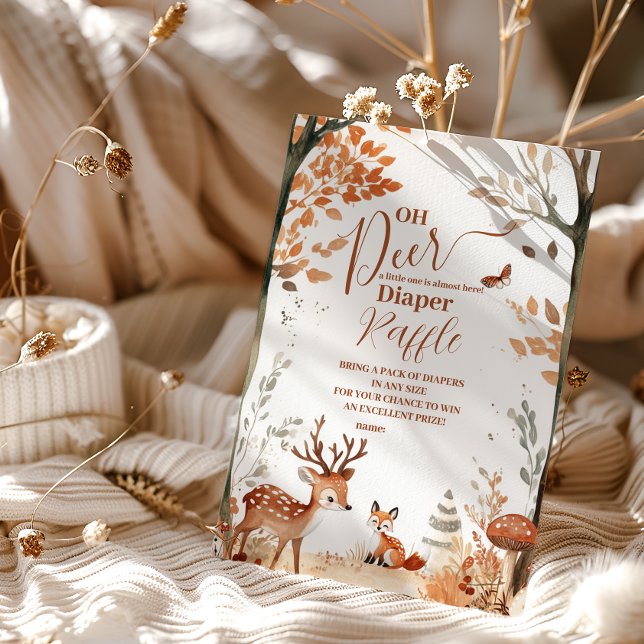 Woodland Oh Deer Forest  Diapper Raffle Enclosure Card (Creator Uploaded)