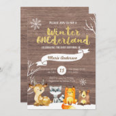 Woodland ONEderland First Birthday Invitation (Front/Back)