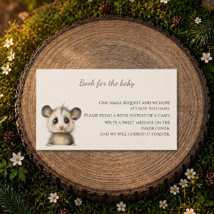 Woodland Opossum Baby Shower • Books for Baby Business Card