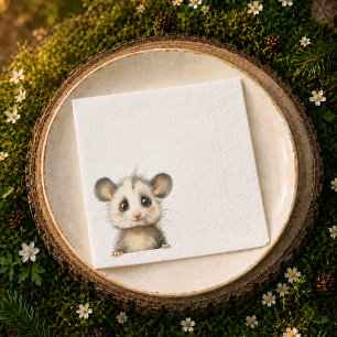 Woodland Opossum Baby Shower • Neutral Napkins