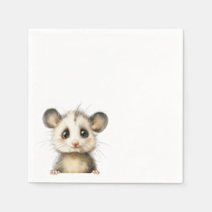 Woodland Opossum Baby Shower • Neutral Napkins