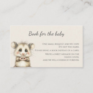 Woodland Opossum Books for the Baby Card • Neutral